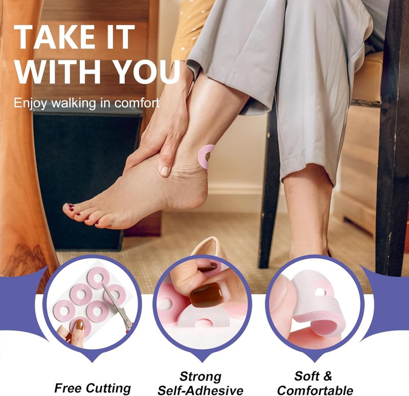 JUMPOW Corn Cushions Callus Pads, 60 Pcs, Comfortable & Sticky Soft Callus Cushions, Waterproof Corn Pads Protectors for Toes Relief Calluses, Corns, Blisters, Heel Frictions (Round-L) - Image 3